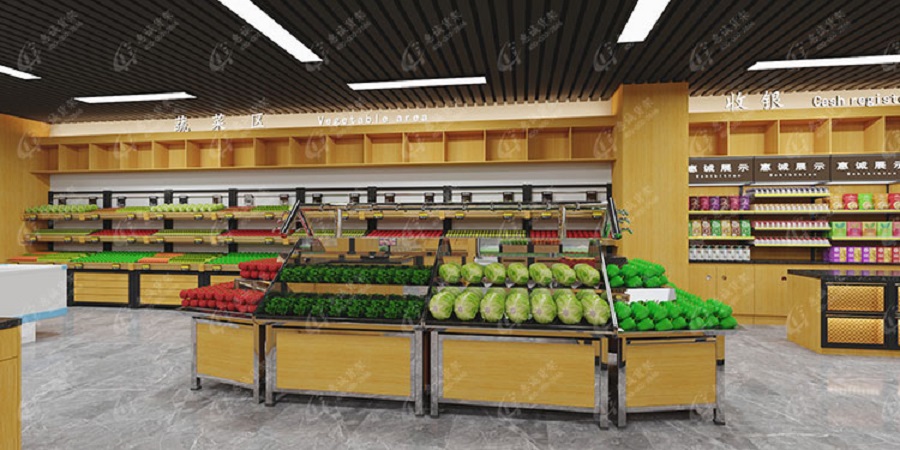 生活超市蔬菜货架-中岛